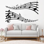Виниловые наклейки с музыкальными нотами, художественные наклейки для гостиной, спальни, дивана, фона, настенные декоративные наклейки, настенные винтажные самоклеящиеся наклейки DW9495