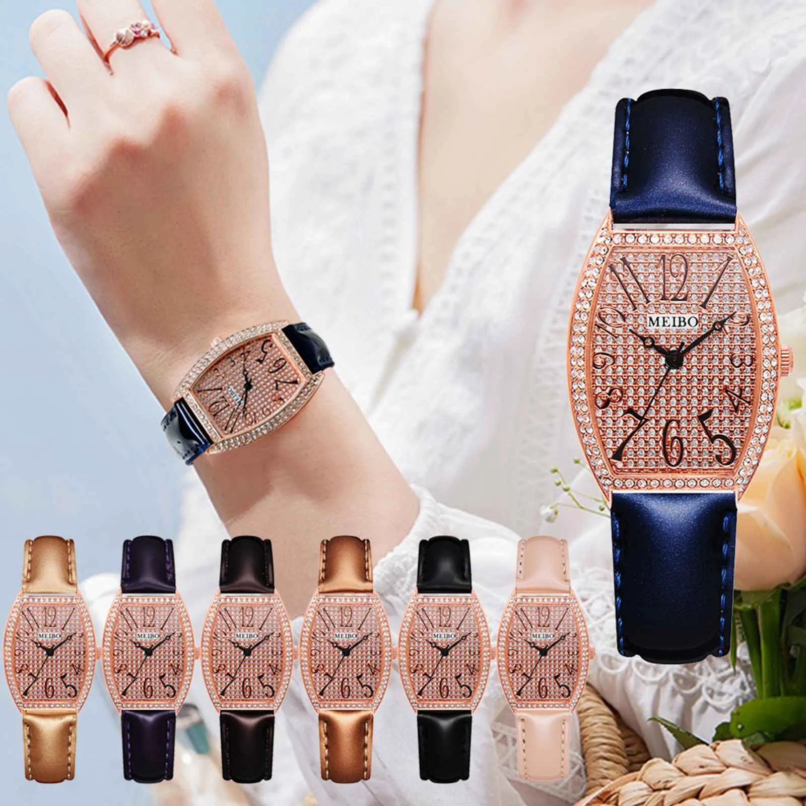 

MEIBO Fashion Artificial Material Strap Ladies Pin Buckle Quartz Gift Watch reloj relogio montre reloj mujer