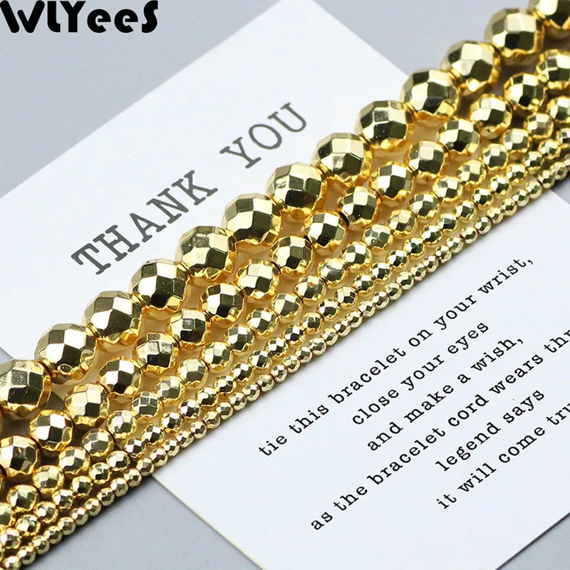 WLYeeS, 3, 4, 6, 8 мм, серебрянное покрытие, розовое золото, гематит, бисер, плоский круглый камень, шарм, разделитель, свободные бусины для изготовления ювелирных изделий, браслетов, сделай сам