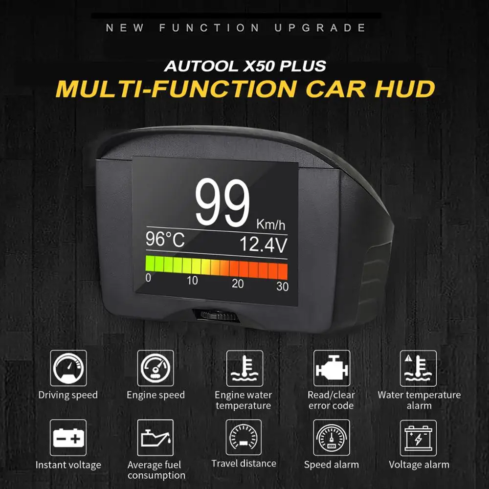 Мультифункциональный автомобильный индикатор OBD AUTOOL X50 Plus цифровой Obd 2 HUD метр с