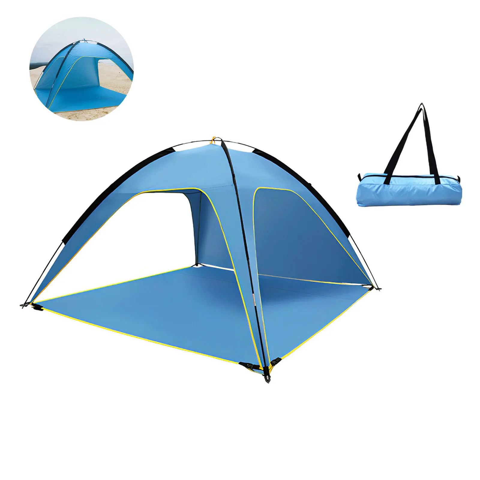 

Beach Ventilated Tent Detachable Double Pole Ventilated Tent UV Protection 3-Sided Ventilated Tent With Removable Bottom Pad