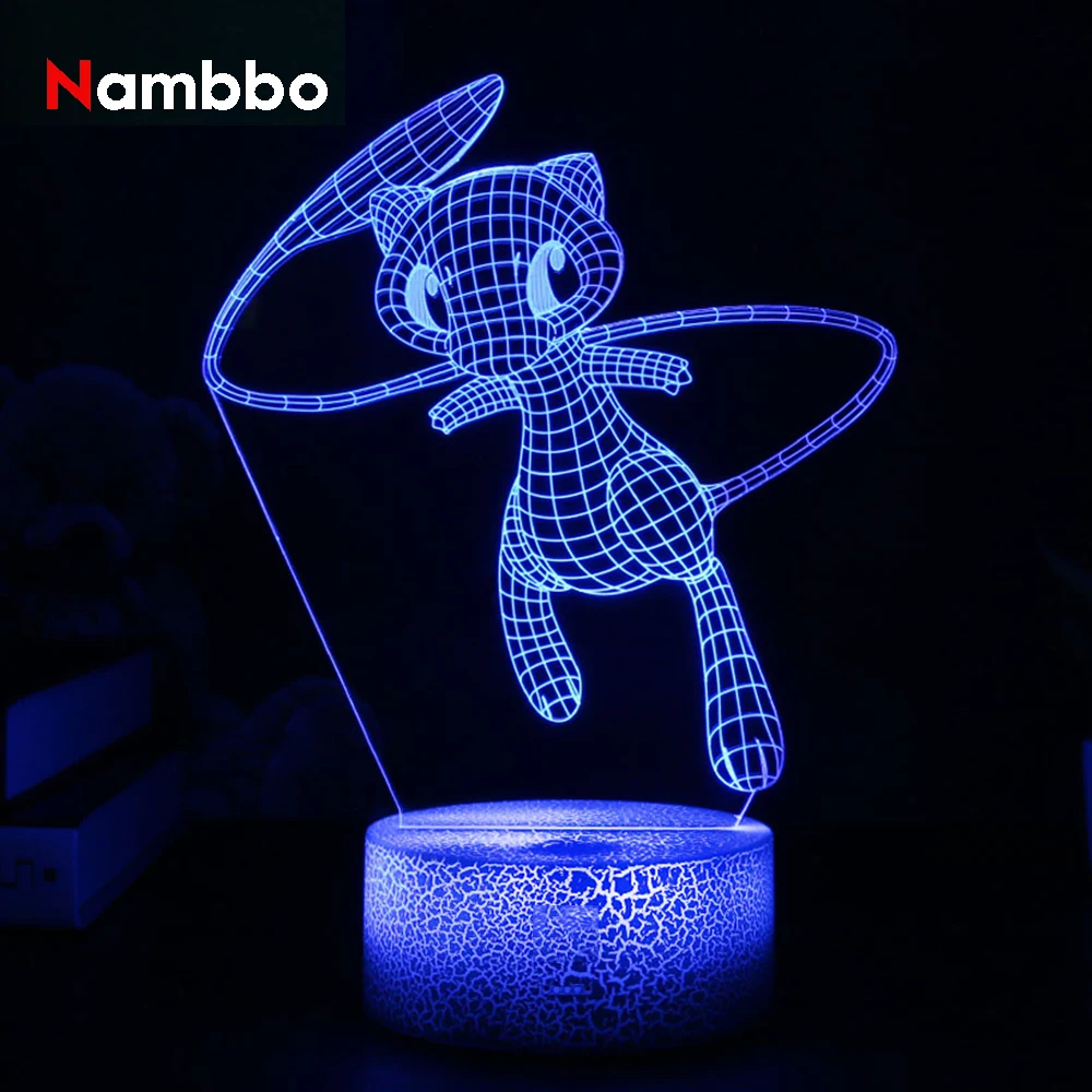 Покемон игра Mew 3D лампа Umbreon светодиодный декоративный ночник многоцветный RGB
