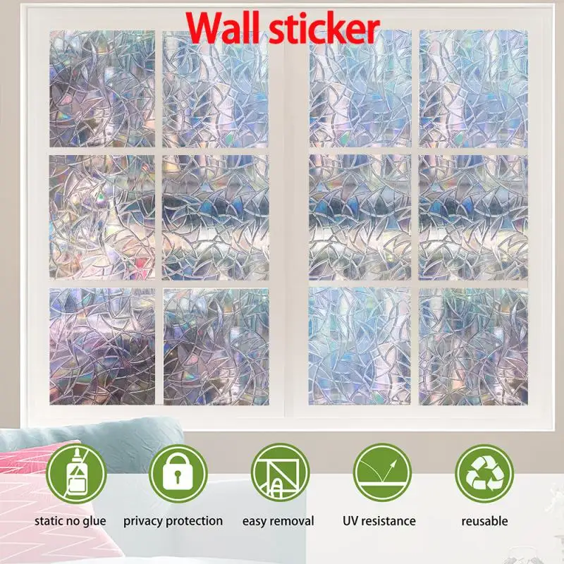 3D Наклейка на стену наклейка окно и стекло витражная антиуф самоклеящаяся