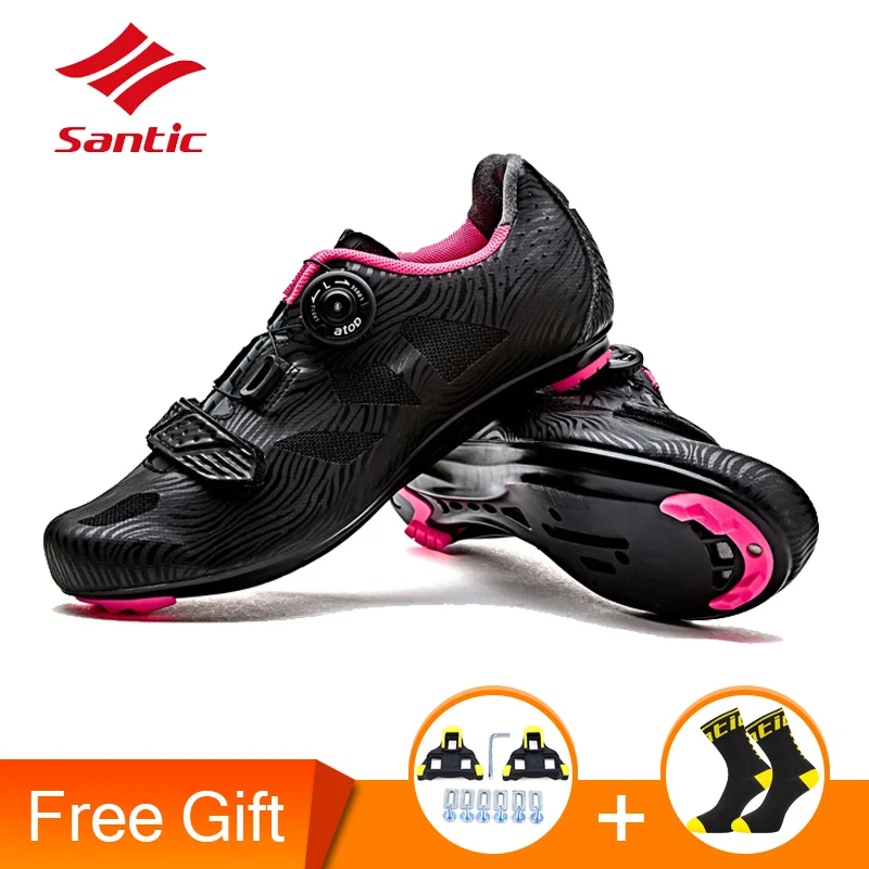 Santic/Женская обувь для велоспорта на шнуровке с нейлоновой подошвой шоссейного