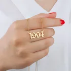 Ожерелье с подвеской в виде чисел для женщин, ювелирное изделие из нержавеющей стали, подарок на день рождения, 1993, 1997, 1998, 2020