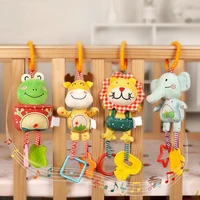 4pcsset baby plush toy educational adorable hanging bell toy cartoon design make sounds hanging bell toy kids rattle toy gift