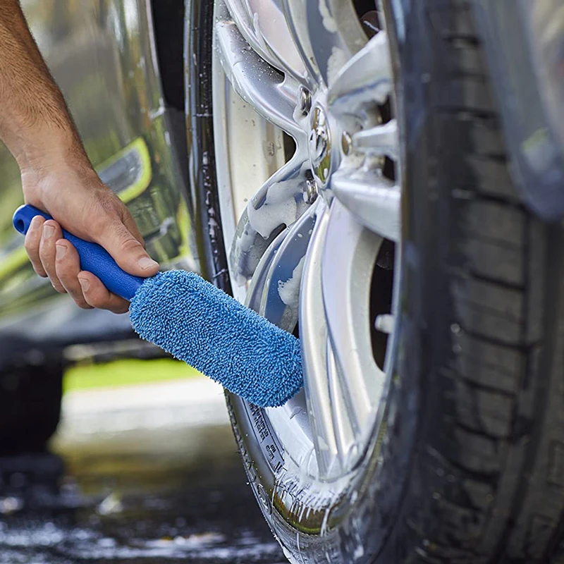 

New Car Upgraded version Lengthened Car maintenance Rim Cleaning Brush Car Wash Beauty Microfiber Wheel Rim Detailing Brush