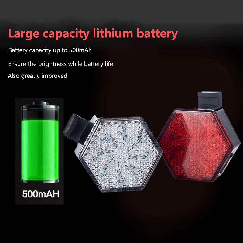 Шестиугольная Велоспорт светильник Гарантия безопасной езды в темное время