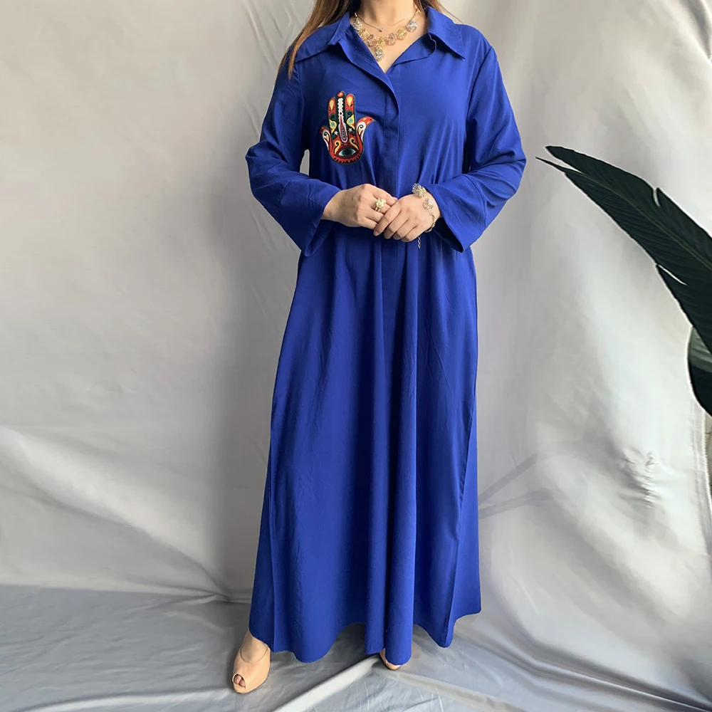 Женское платье-рубашка Siskakia макси-платье с лацканами и длинным рукавом в