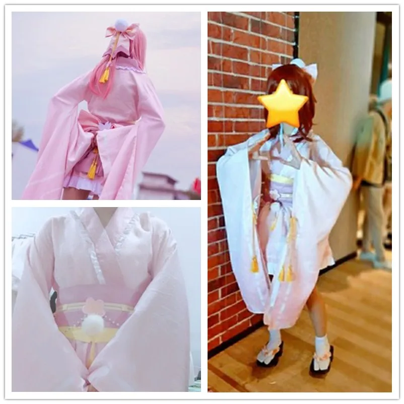 

Anime Boku No MY HERO ACADEMIA Uraraka Ochaco Cosplay Costume Kimono Uniform Lolita Dress Full Set NEW Halloween Party Costumes