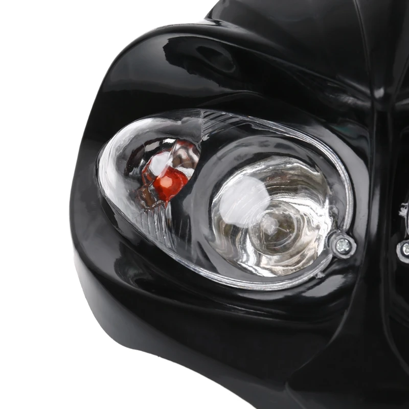 

Universal Motocross Headlight Fairing Head Lamp High / Low Beam Dual J60F