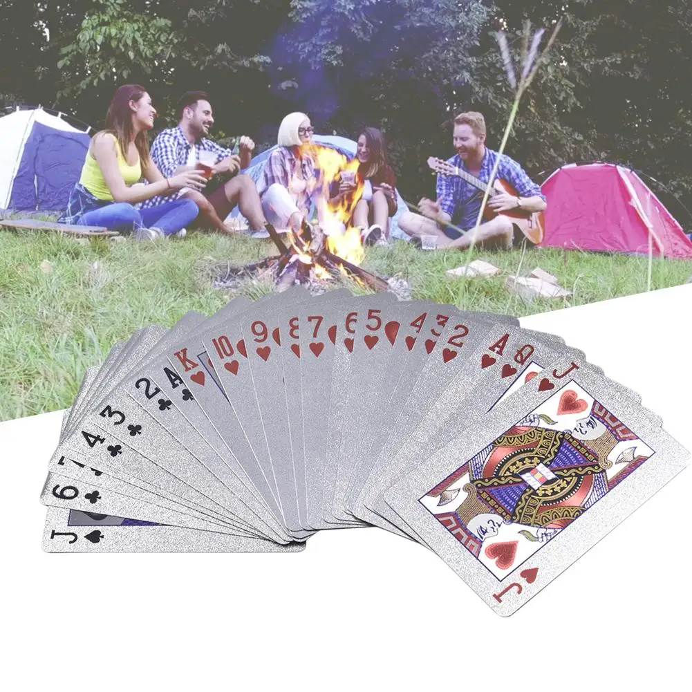 Рождество водонепроницаемый серебряная фольга игральные карты с Санта Клаусом