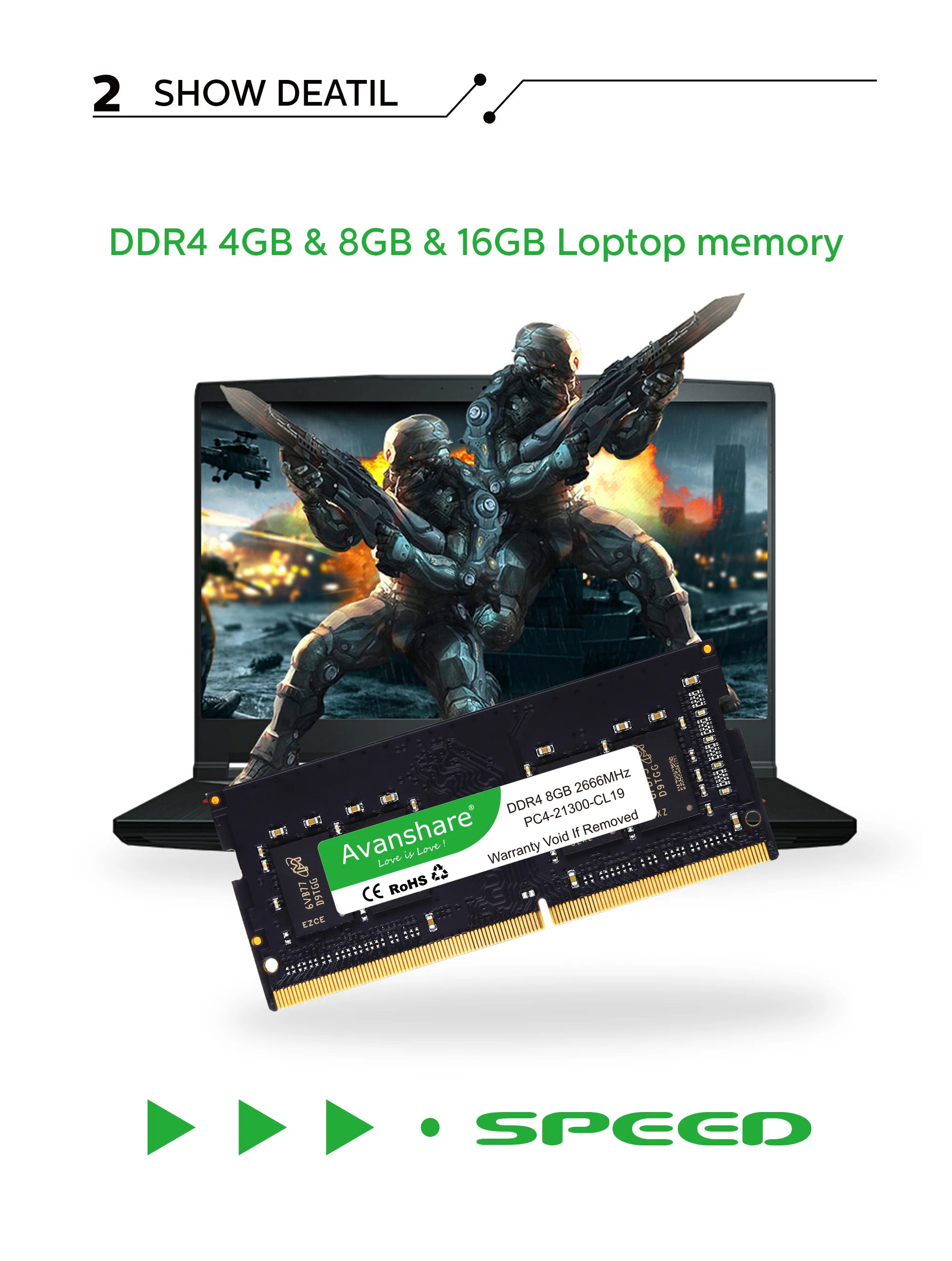 Оперативная память Avanshare memoria ddr4, 4 ГБ, 8 ГБ, 16 ГБ, 2666 МГц, 2400 МГц, оперативная память для ноутбука, оперативная Память DDR4, от Ali express