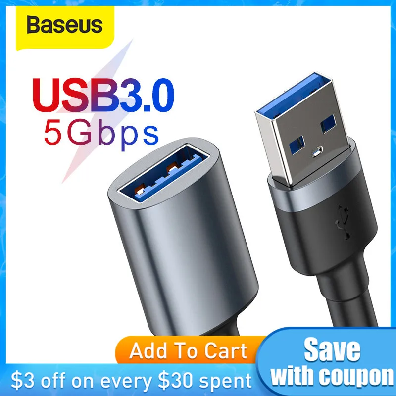 USB кабель удлинитель Baseus 3 0 штырь гнездо для ПК смарт ТВ PS4 Xbox передачи данных