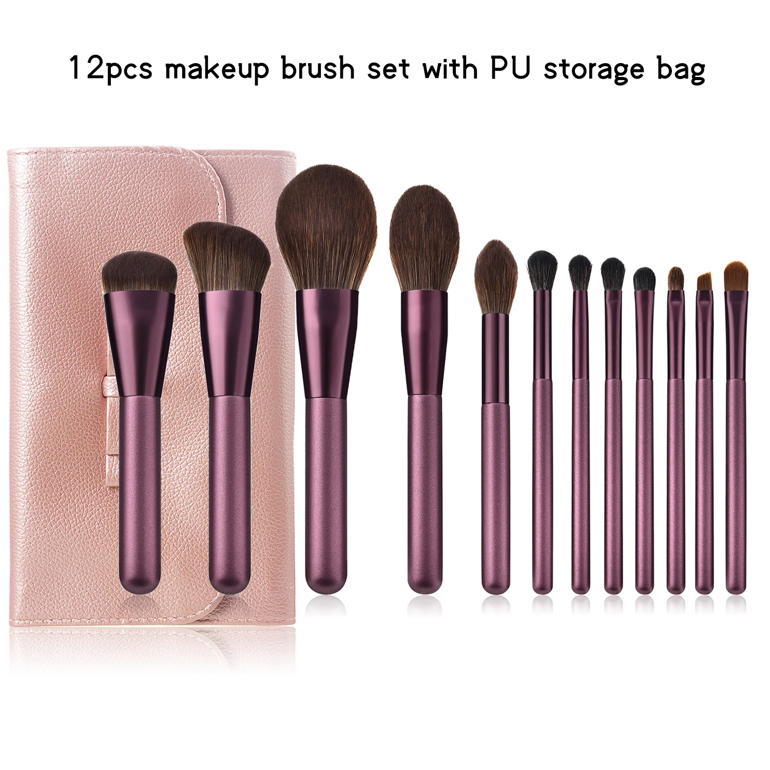 12 шт. тени для век макияж кисти мягкого натурального волоса животных деревянной