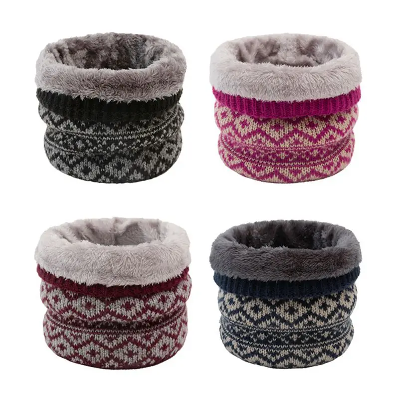 Зимний шарф унисекс для походов и велоспорта из искусственного меха вязаный