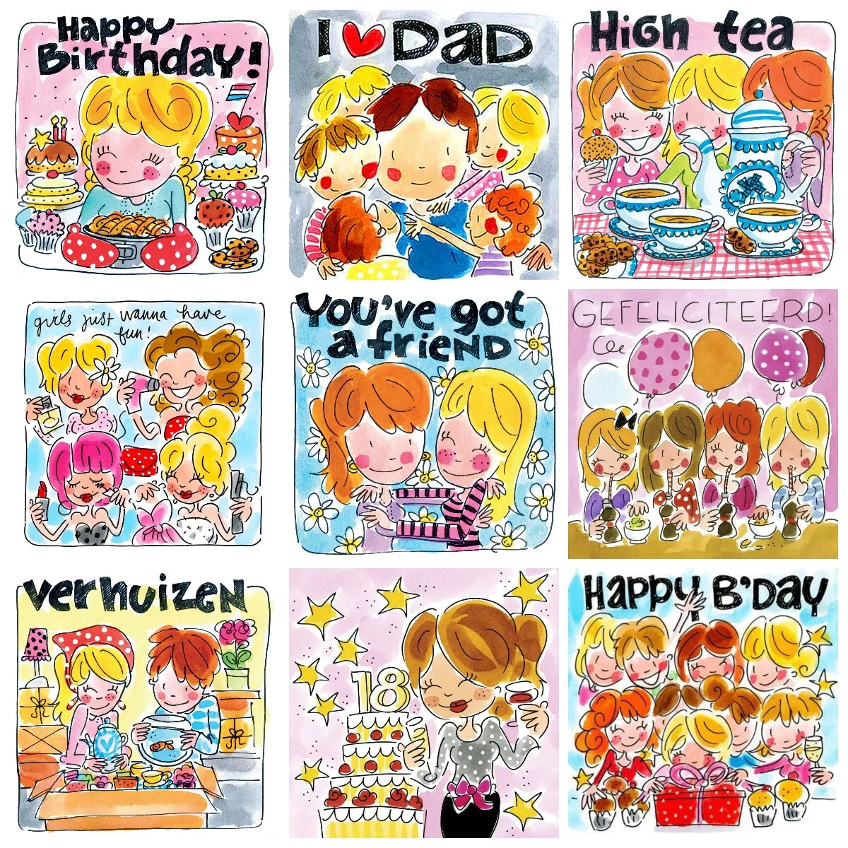 

5D Diy Full Drill Wall Sticker Diamond Painting Cartoon Blond Amsterdam Mosaic Picture Of Rhinestone Art Handwork Gifts For Kids