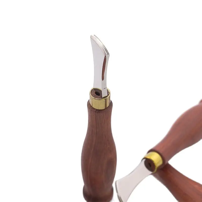 1pcs Leather Craft Tools Line Indentation Implement DIY Handmade Edge Cutter Shallow Round Solid Wood Blank Holder | Дом и сад