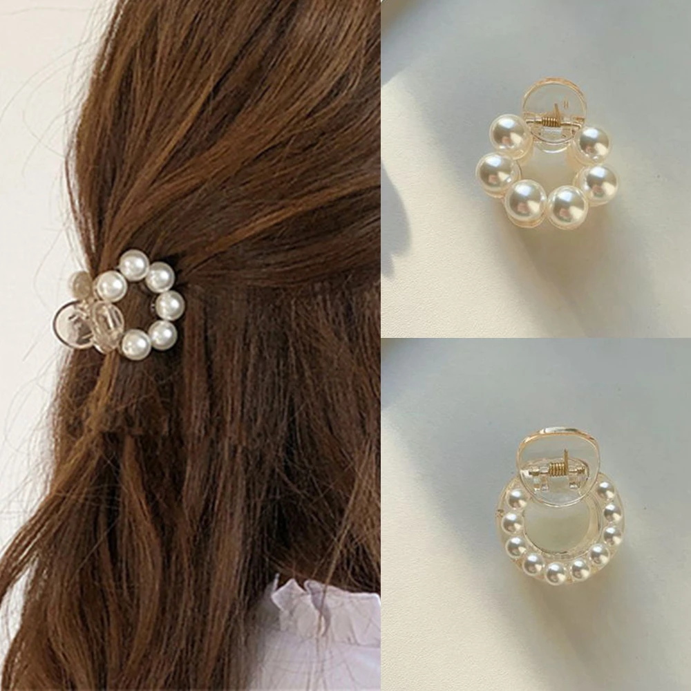 

Милые мини круглые жемчужные заколки для волос для женщин и девочек Заколка-краб для волос шикарные заколки-крабы заколки для волос модные ...