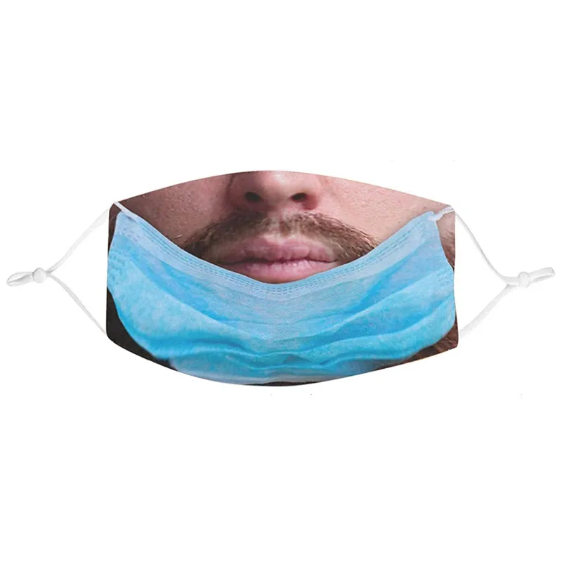 

Prank Facemasks Adult Funny masks Earloop Face Mouth Masker Mouth Mask Women Man Print Reusable Halloween Cosplay mask