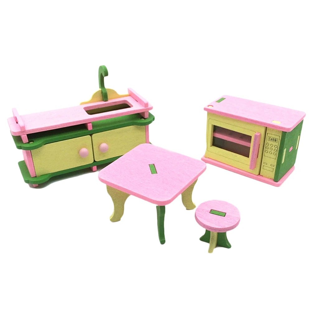 Деревянная кукла имитация мини мебели набор игрушек детская игра дом