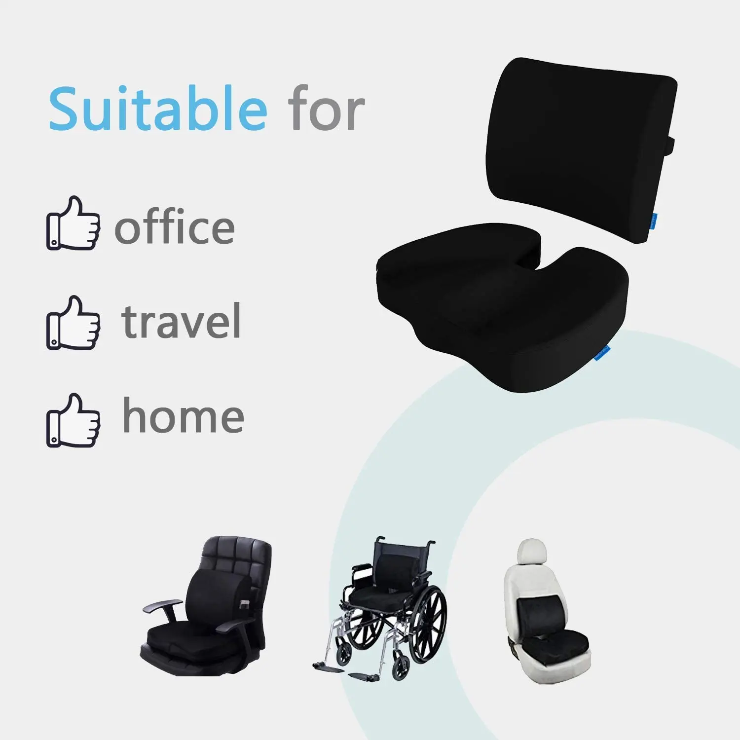 Набор ортопедических подушек для автомобильного сиденья с эффектом памяти | Дом