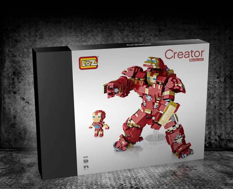 LOZ Diamond Blocks Building Mecha Iron Man Robot 2 In 1 Super Hero Brick Superhero Action Figures Toys for Children DIY Kid Boy | Игрушки и