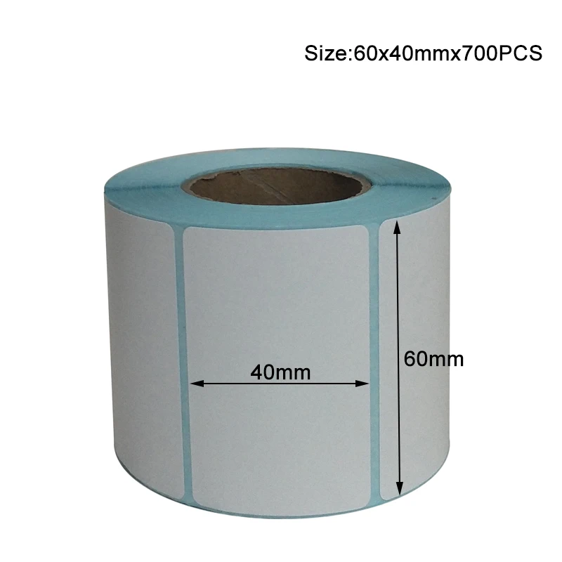 60x40mm-700pcs 19 размеров этикетка наклейка s наклейка со штрих-кодом для зебры Бумага Клейкая наклейка супермаркет пустой стикер - Цвет: 60x40mm-700pcs