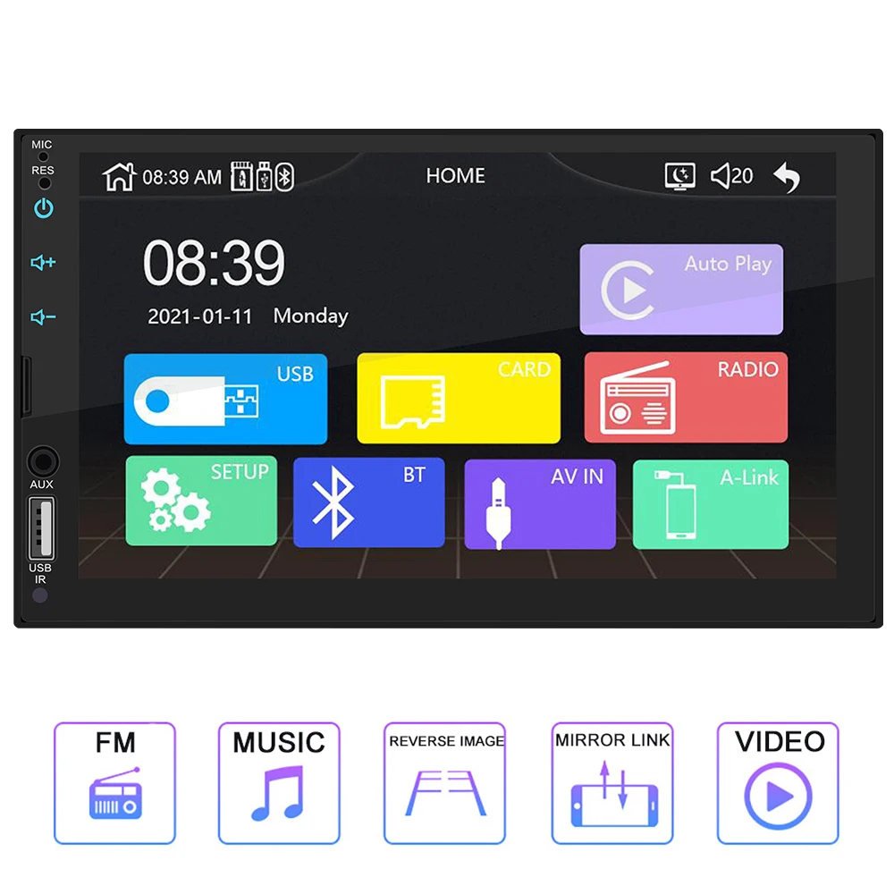 

2 Din Car Multimedia Player 7inch Touch Screen Car Radio Video Stereo Music FM Bluetooth for Android/iOS Carplay Stereo Receiver