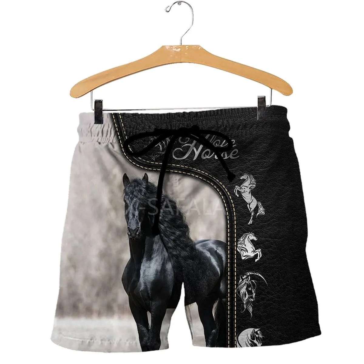 

Love Horse Tattoo 3D Print Men Shorts Unisex Street wear Elastic Waist Shorts Summer 1 Beach Harajuku Casual Drawstring