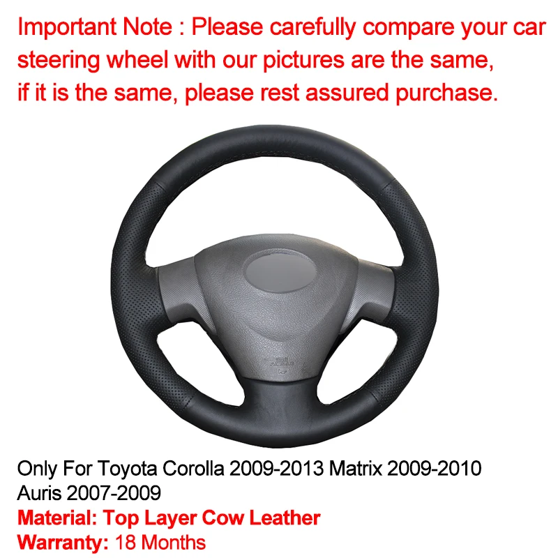 Ручное шитье кожа бычьей кожи для Toyota Corolla 2009 2012 2013 Matrix 2010 Auris 2007 2009|Чехлы на руль| |