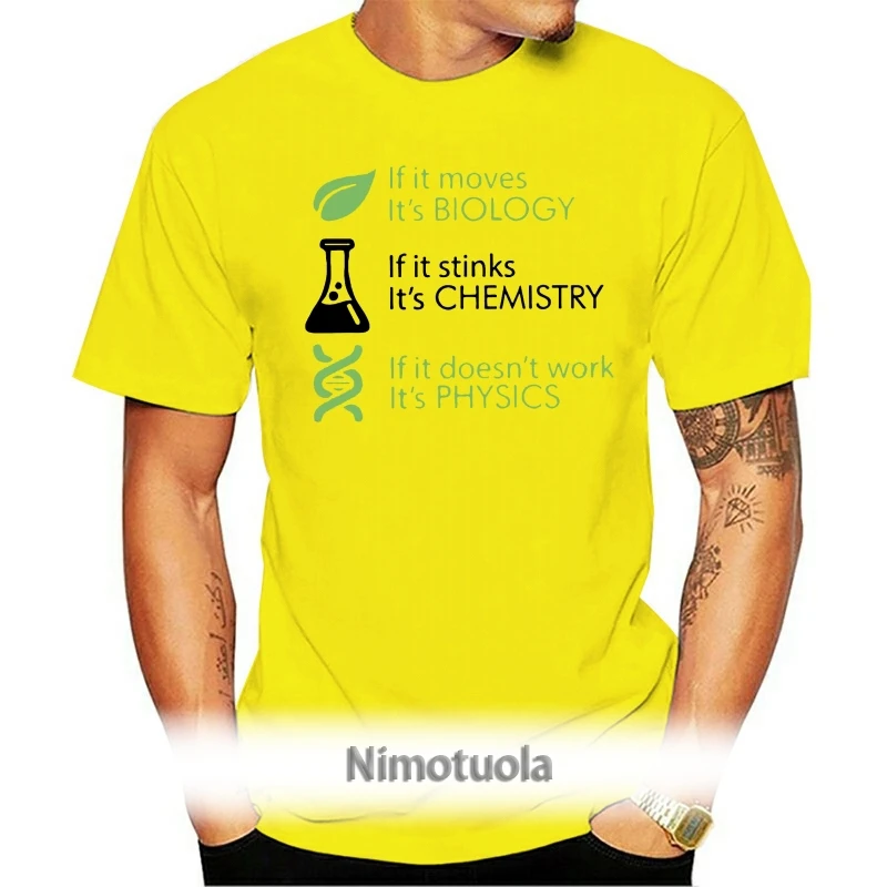 

Men Biology Chemistry Physics T Shirts Office Humor Student School University 100% Cotton Clothes Vintage Tee Plus Size T-Shirts