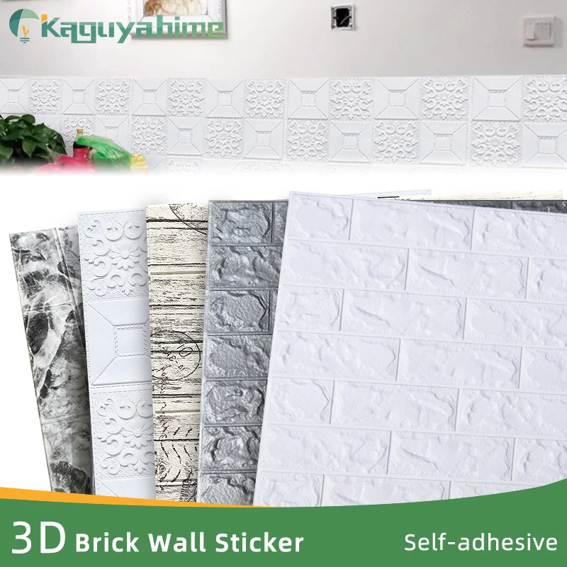 

Kaguyahime 3D Wallpaper Brick DIY Waterproof Self-Adhesive Decor Tile Wallpaper For Kids Room Living Room 3D Wall Sticker Brick