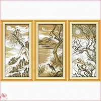 joy sunday moonlight scenery 14ct 11ct counted and stamped scenery home decoration needlework needlepoint cross stitch kits