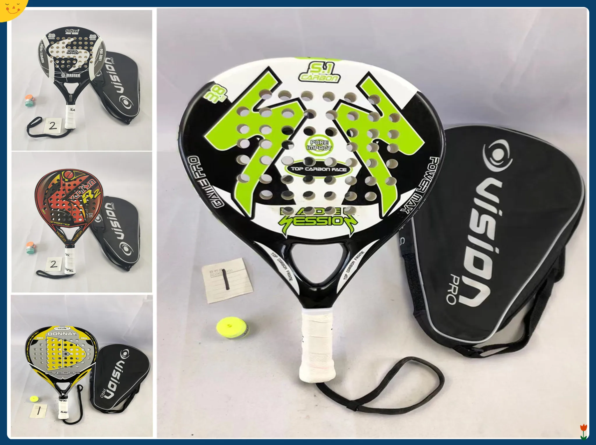 

Plate Tennis Racket Professional Advanced Carbon Fiber Men's and Women's Cage Beach Racket Carbon Fiber MP Universal Racket Face