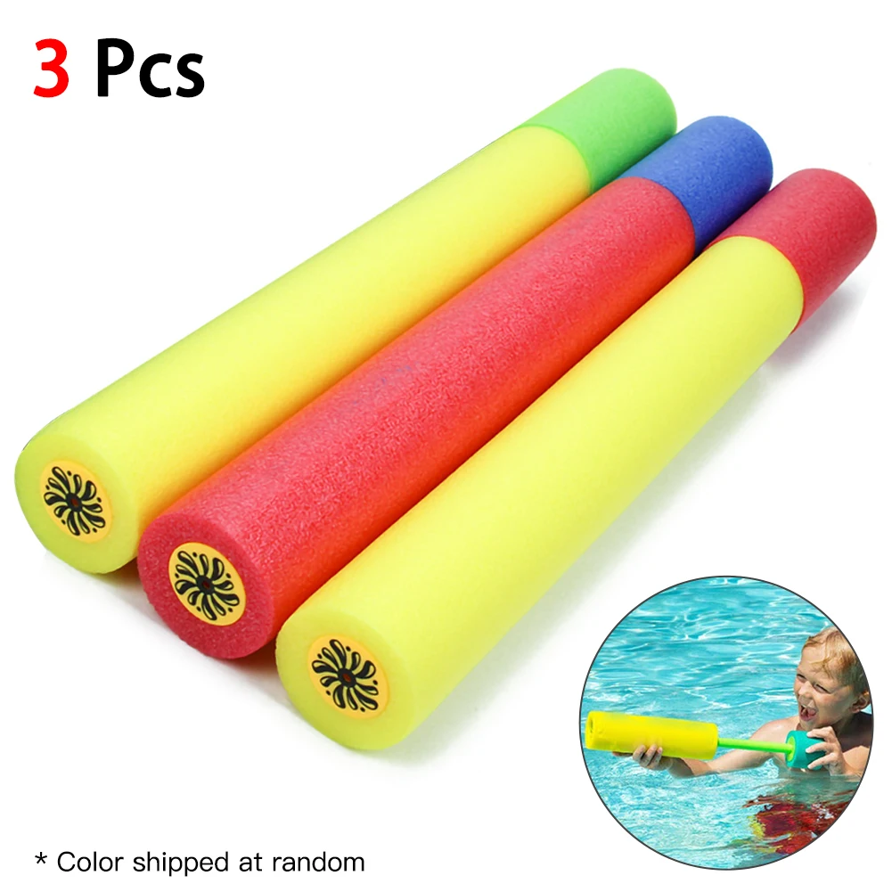 

3pc Colorful Children'S Pull-Out Eva Water Sprayer Beach Water Gun Pool Entertainment Party Summer Cool Eco-friendly