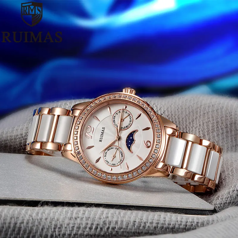 Ruimas женские часы Роскошные Кварцевые для женщин Элегантные наручные с