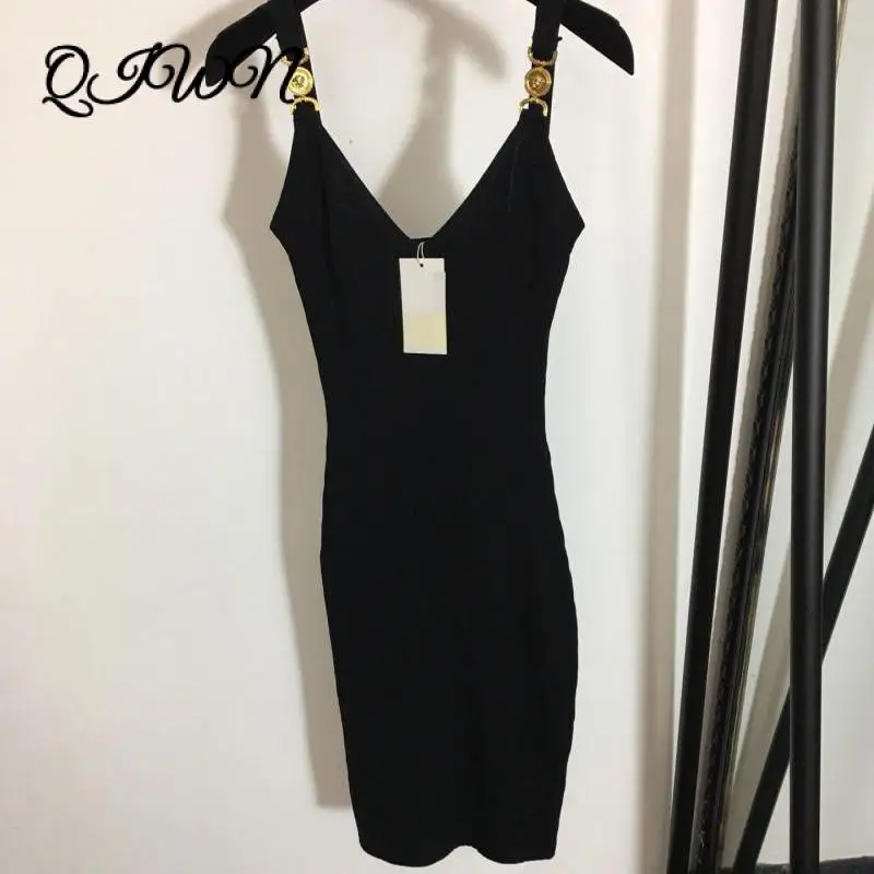 Женское трикотажное платье средней длины с V образным вырезом|Женские платья| |