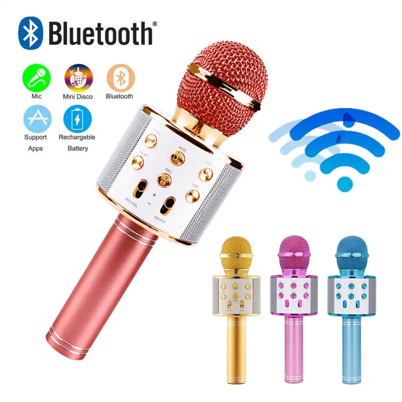 Беспроводной караоке микрофон громкой связи Bluetooth ручной Портативный Динамик