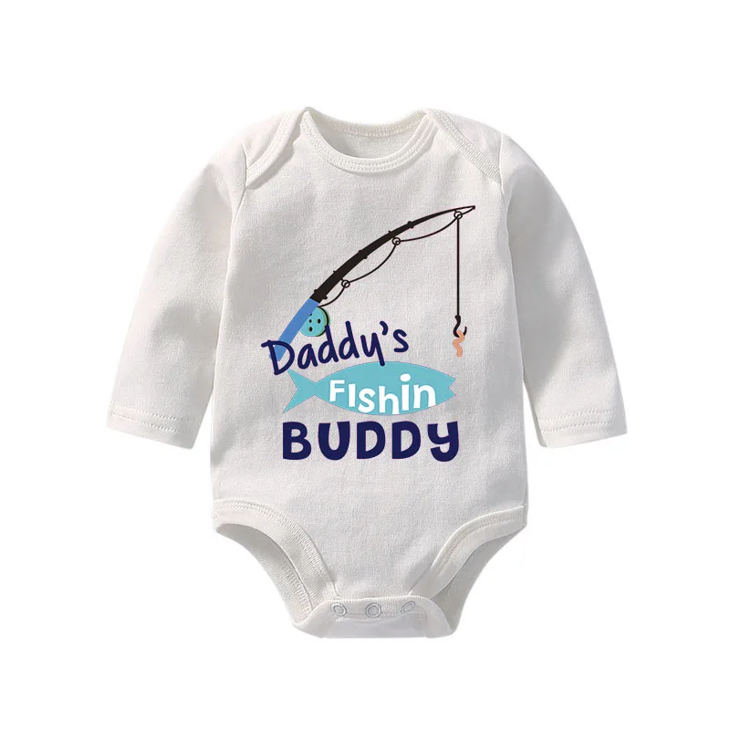 daddy fishing Culbutomind/детская одежда с длинными рукавами; сезон весна-осень; Одежда для новорожденных; одежда для малышей; детские комбинезоны для девочек - Цвет: daddy fishing