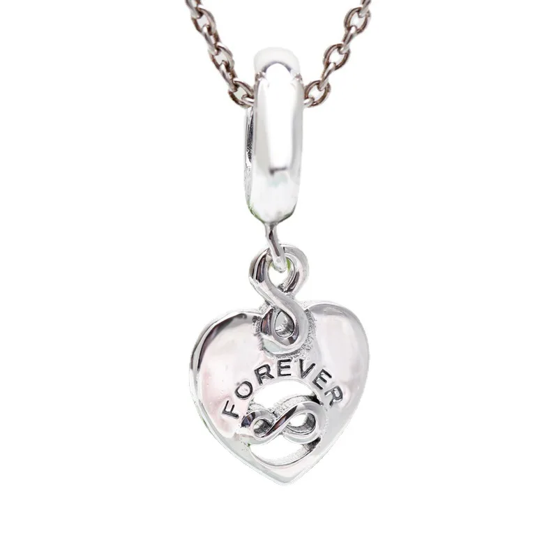 

Новый 925 пробы Серебряный Шарм бисера Симпатичные вечные друзья любовь, подходят к оригиналу Pandora, Браслеты, сделай сам, ювелирное изделие