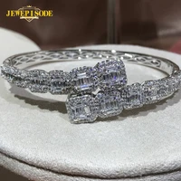 jewepisode 100 925 sterling silver created moissanite diamond gemstone charm bracelets bangle for women wedding fine jewelry