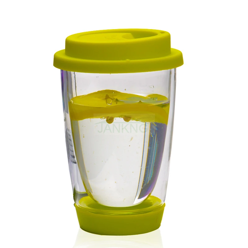 

Цветная термостойкая стеклянная чашка с двойными стенками и силиконовой крышкой, зеркальная стеклянная кружка для кофе, посуда для напитков ручной работы