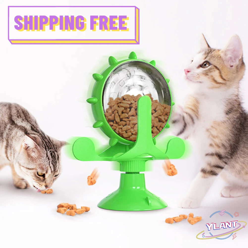 

360 Rotating Windmill Interactive Training Teasing Puzzle Exercise Play Game Feeding Leakage Device Funny Pet Cat Turntable Toy