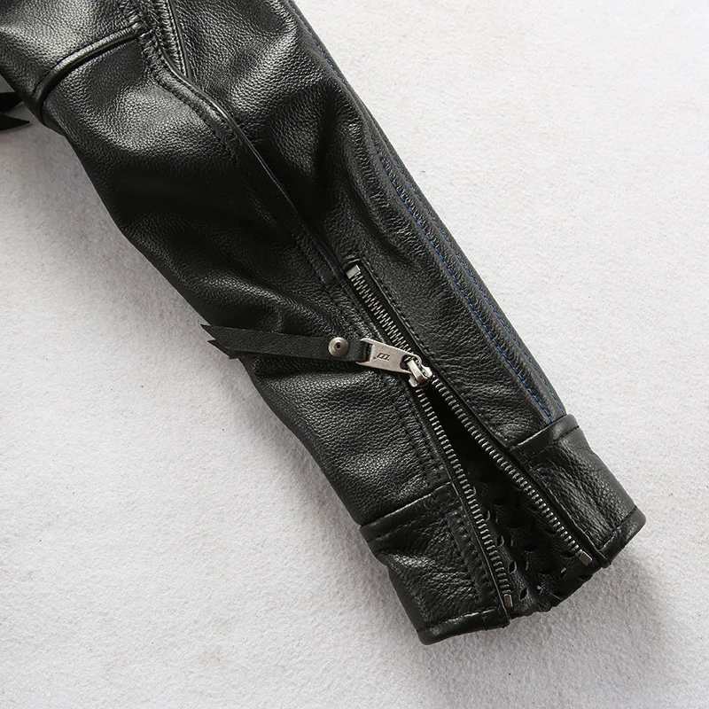 

Factory 2020 New Men Motorcycle Leatehr Jacket Fashion Embroidery Eagle high quality Thick Cowhide Riding Biker Winter Coats