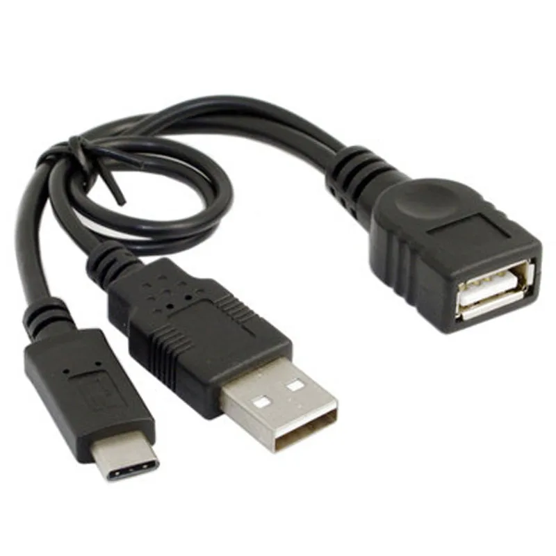 Черная ТВ мини-подушка от 1 до 2 OTG телефон i9100 i9220 i930 USB-Type C мужской удлинитель