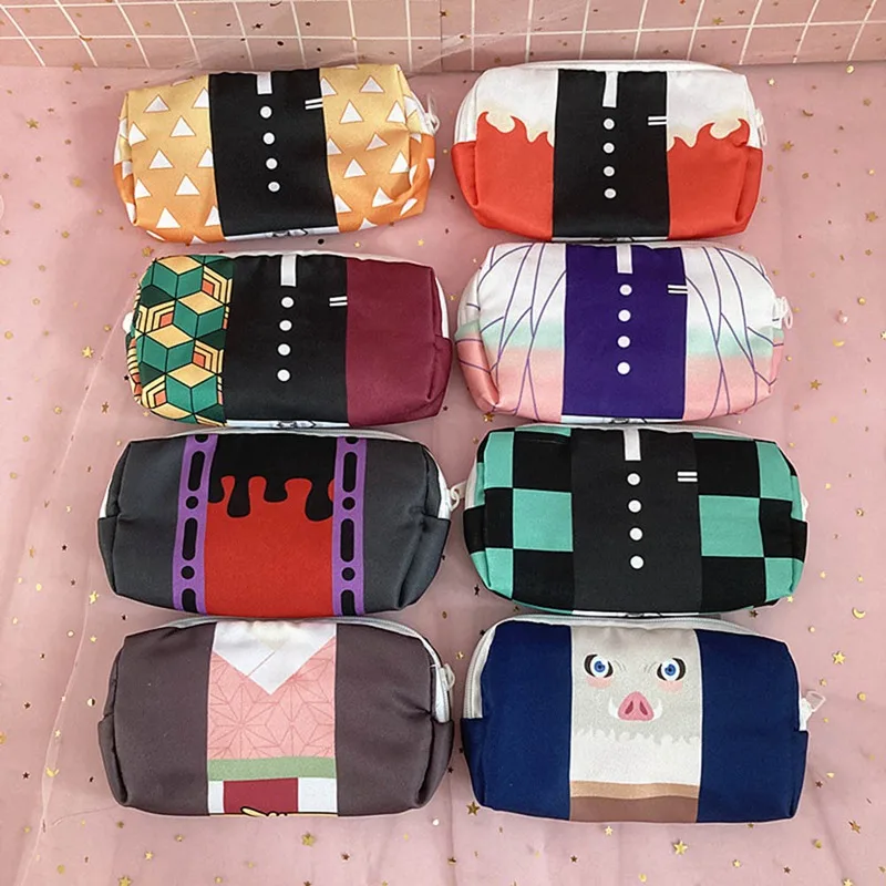 Demon Slayer Kimetsu No Yaiba Kamado Tanjirou Nezuko Zenitsu Inosuke Printed Zipper Pencilcase Pen Bag Storage Pouch Stationery |