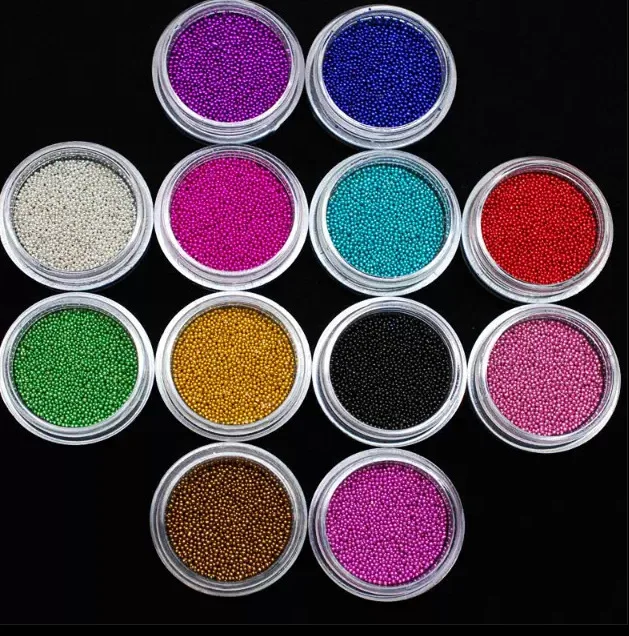 

12 pots in 1 12 Color Caviar Nail Art Decoration 3D Bling Glitter Polish Pearl Micro-Beads Nail Art Glitters Caviar Beads