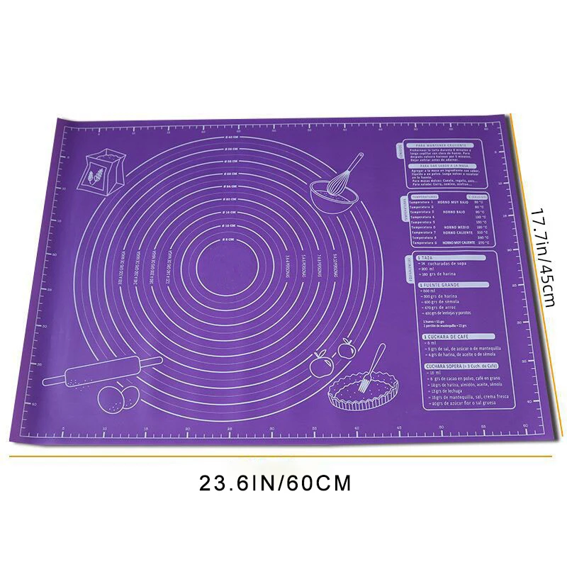 

60x45cm Large Silicone Mat Non-stick Kneading Dough Pastry Rolling Mat Baking Pads Kitchen Tools Pizza Cake Sheet Accessories