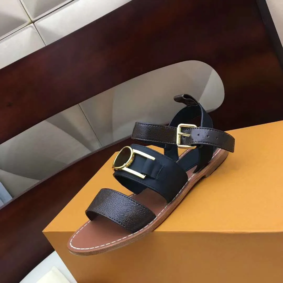 

New Hot Sale Summer Shoes Sexy Women Slippers Metal Button Flats Sandals Women Sandals Zapatos De Mujer size 35-41